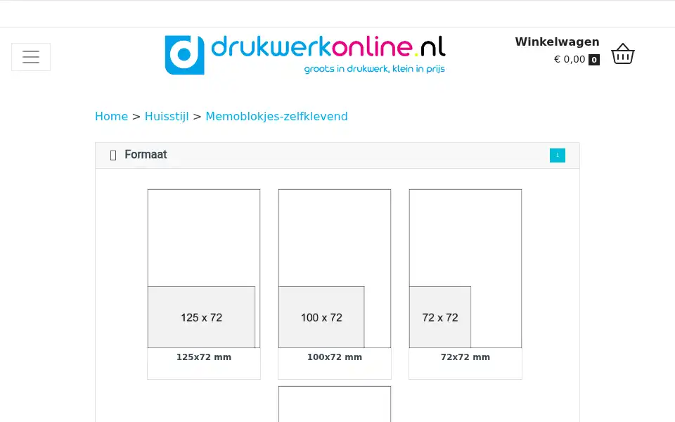 Screenshot of drukwerkonline.nl