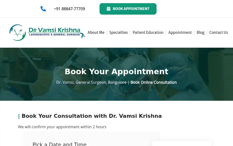 Screenshot of drvamsi.com