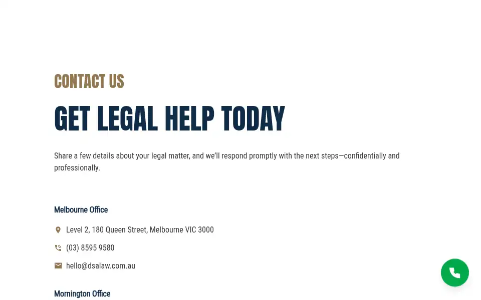 Screenshot of dsalaw.com.au