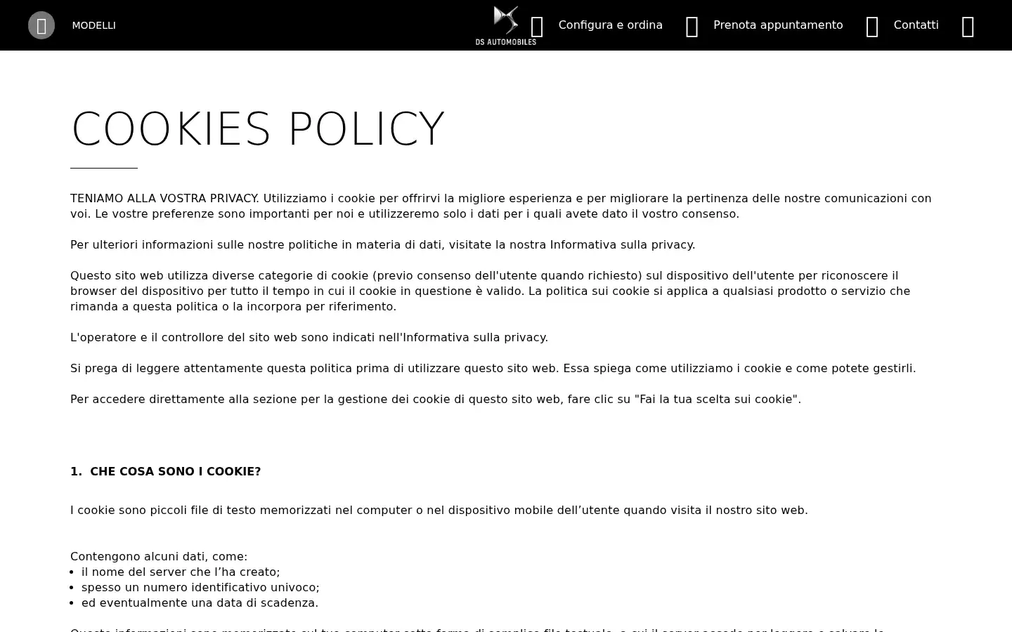 Screenshot of dsautomobiles.it