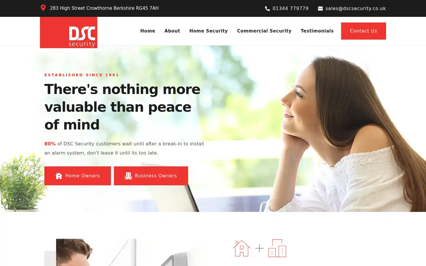 Screenshot of dscsecurity.co.uk