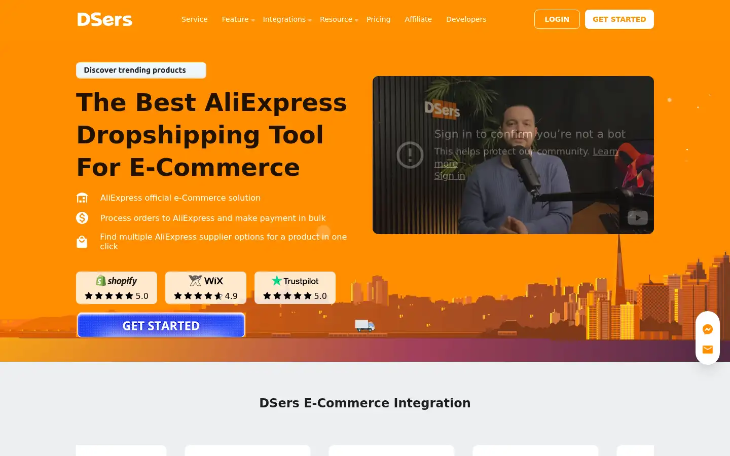 Screenshot of dsers.com