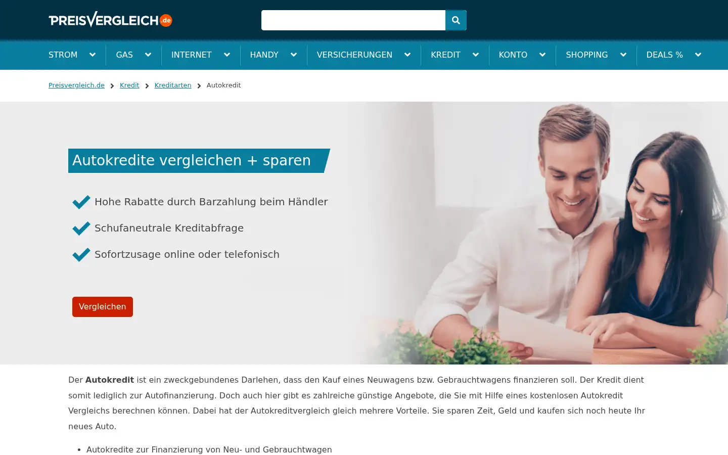Screenshot of dsl.preisvergleich.de