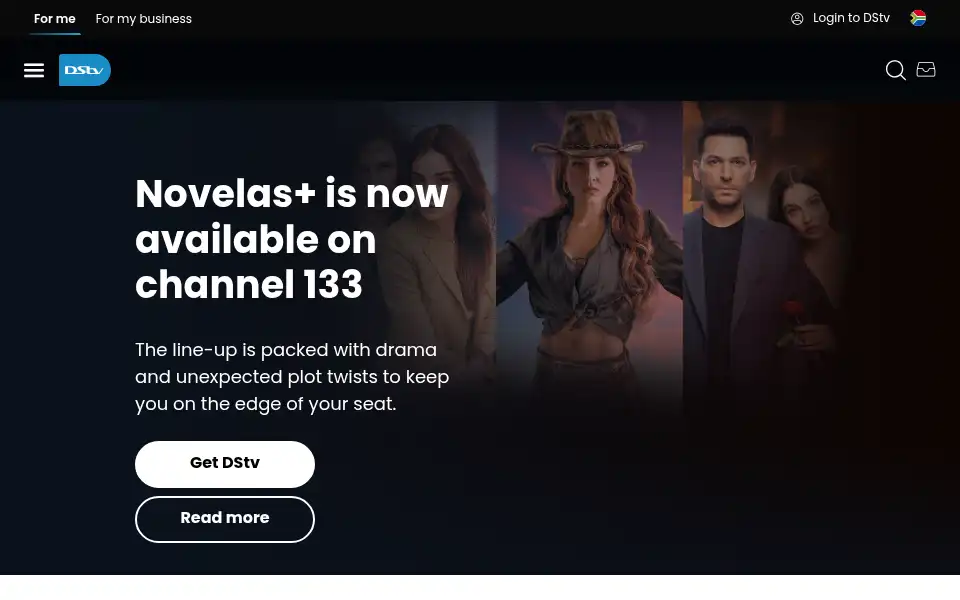 Screenshot of dstv.co.za