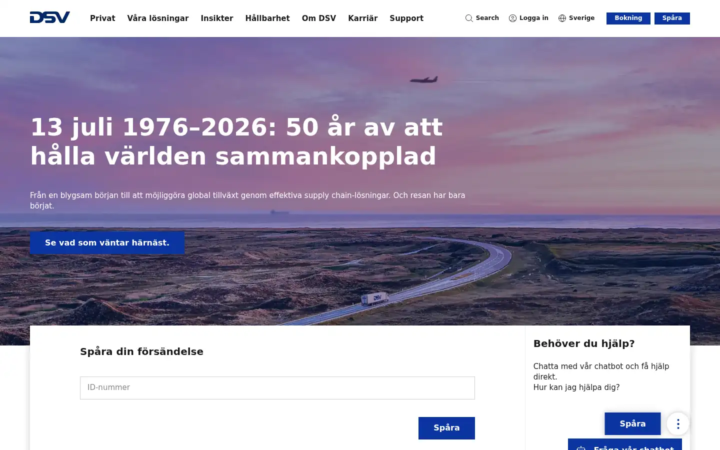 Screenshot of dsv.se