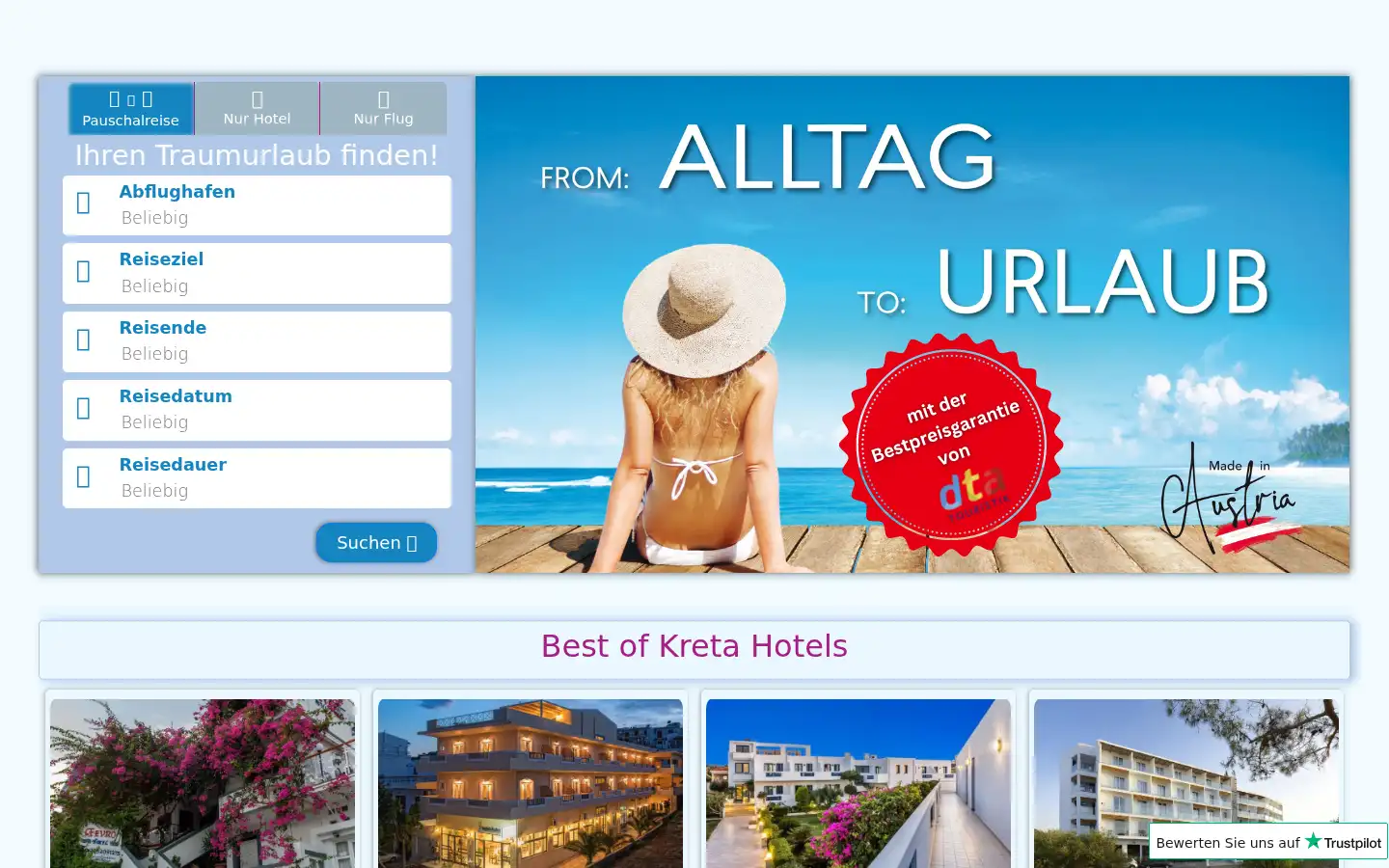 Screenshot of dtatouristik.at