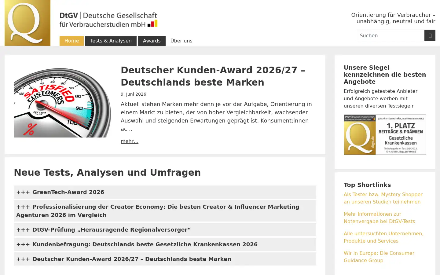 Screenshot of dtgv.de