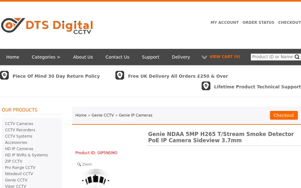 Screenshot of dtsdigitalcctv.co.uk