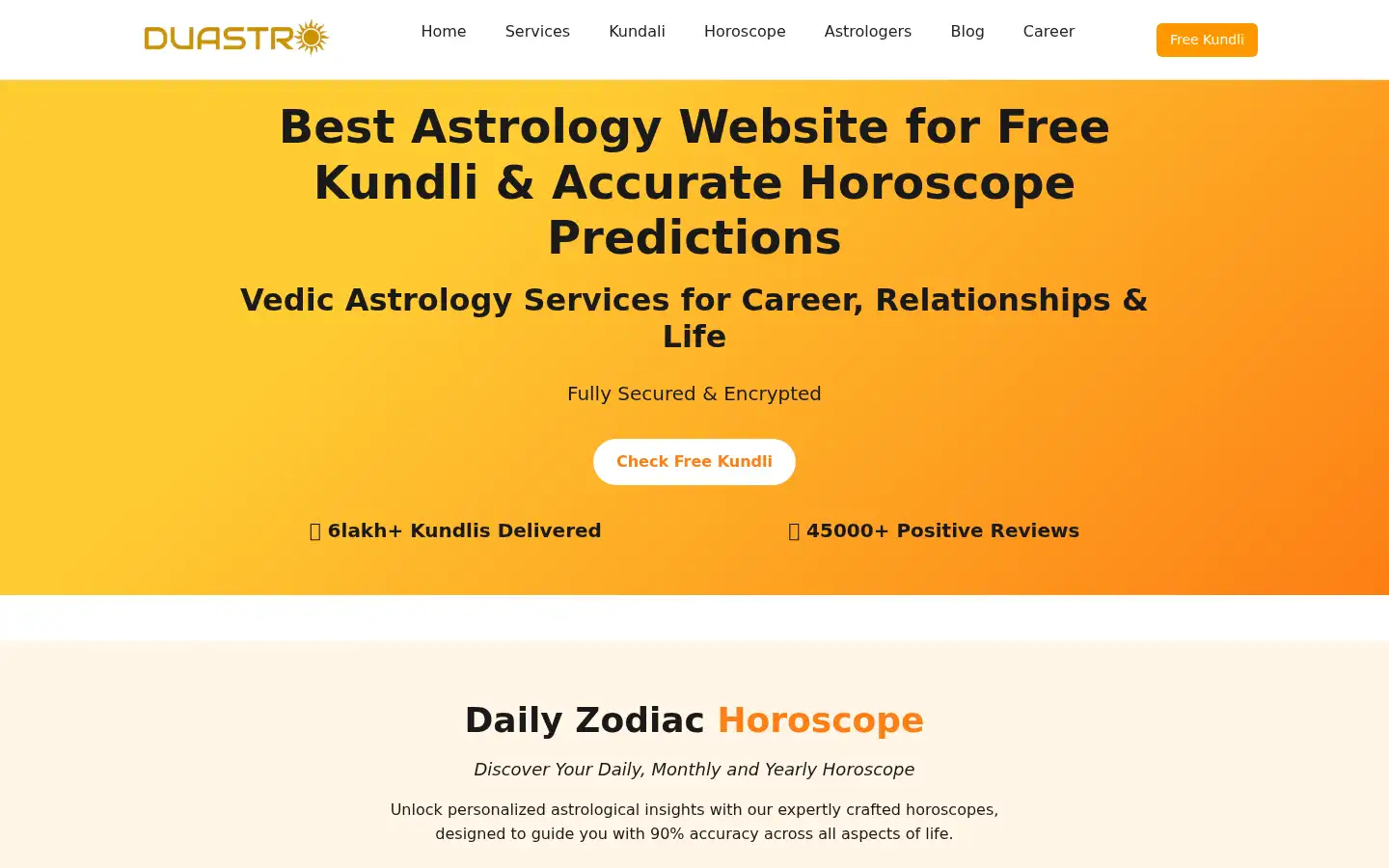 Screenshot of duastro.com