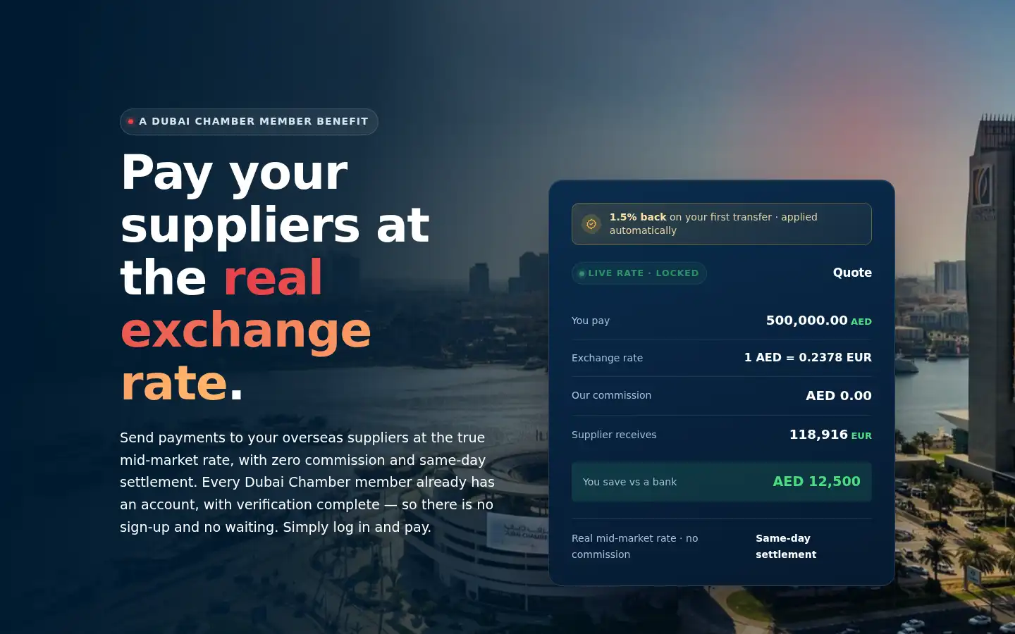 Screenshot of dubaichamberpay.com
