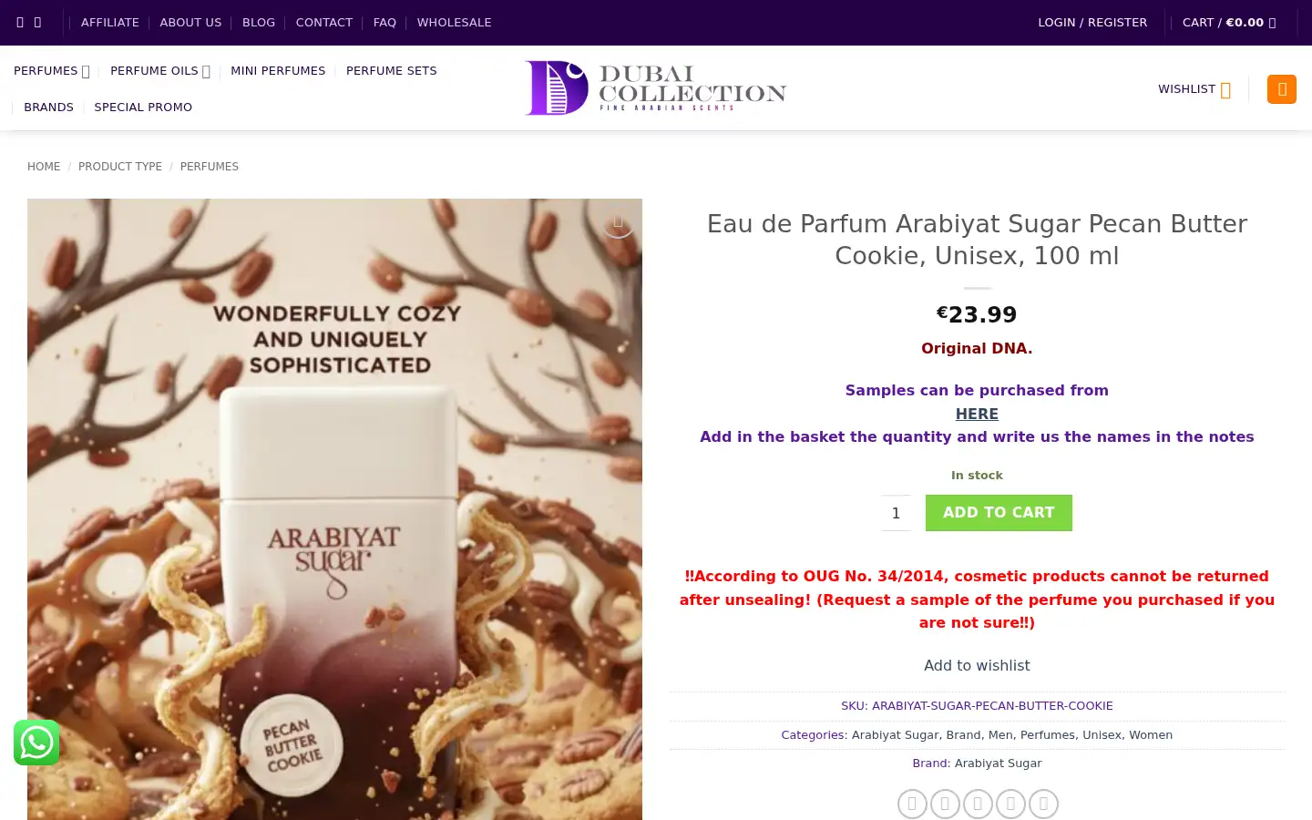 Screenshot of dubaicollection.eu