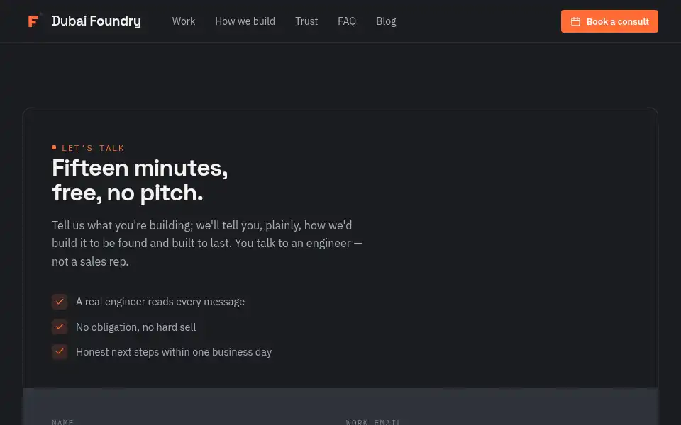Screenshot of dubaifoundry.ai