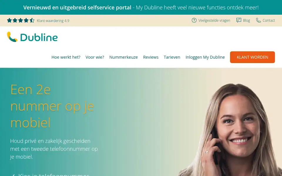 Screenshot of dubline.nl