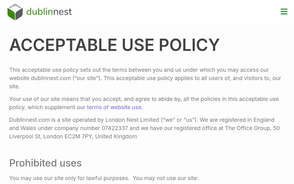 Screenshot of dublinnest.com