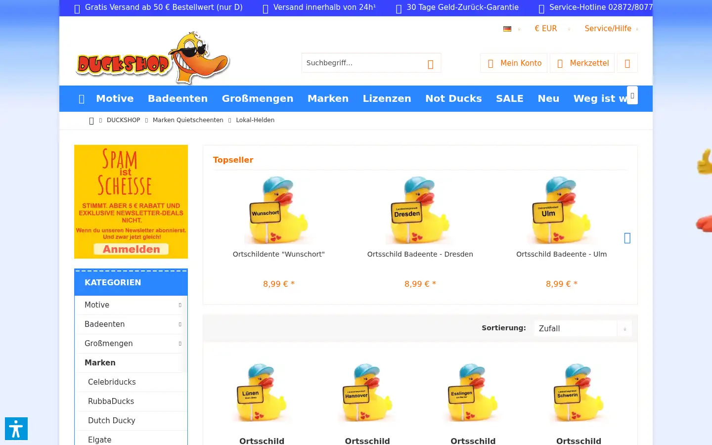 Screenshot of duckshop.de