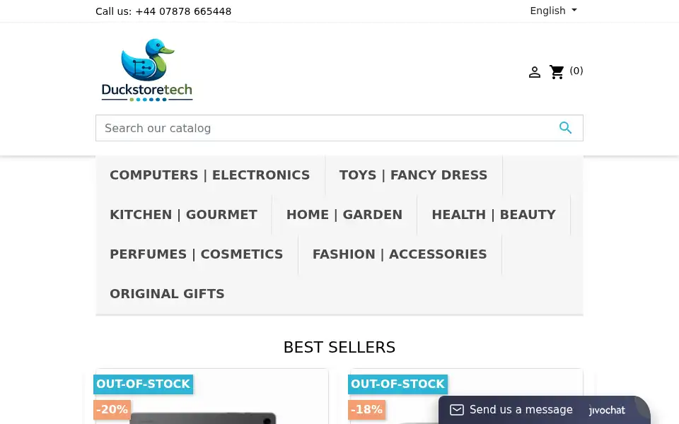 Screenshot of duckstoretech.uk