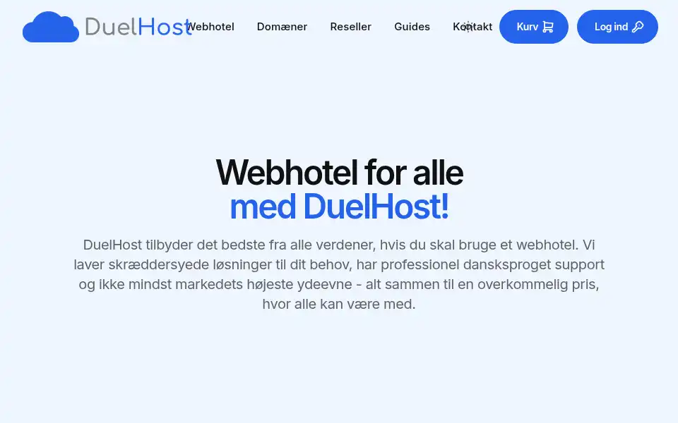 Screenshot of duelhost.dk