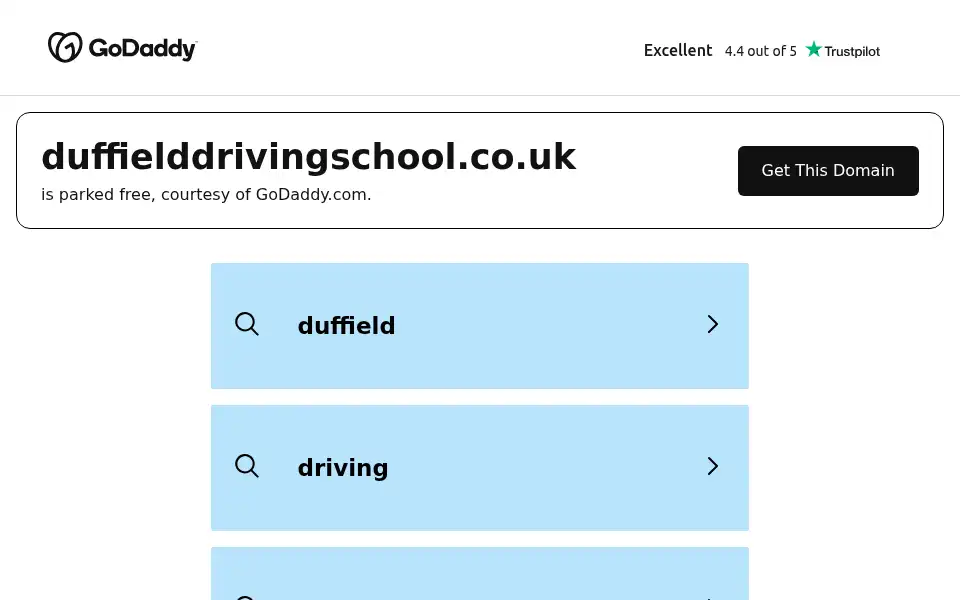 Screenshot of duffielddrivingschool.co.uk