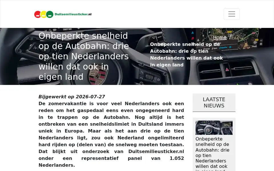 Screenshot of duitsemilieusticker.nl