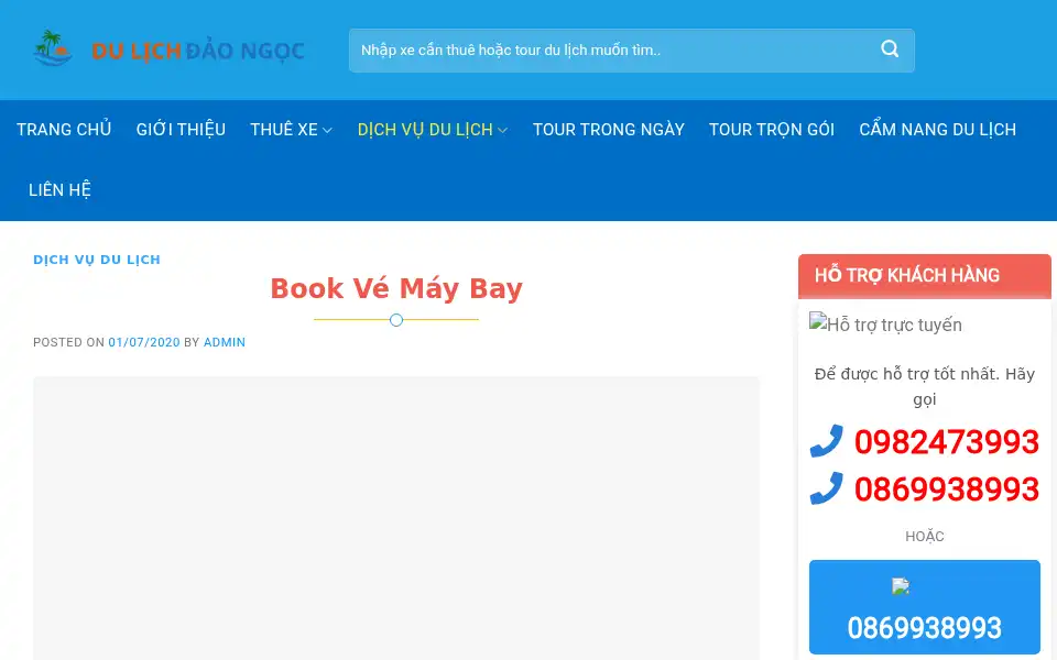Screenshot of dulichdaongoc.com