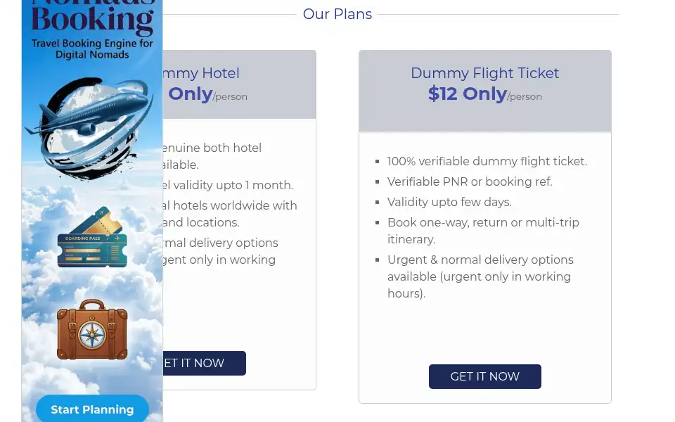 Screenshot of dummytravels.com