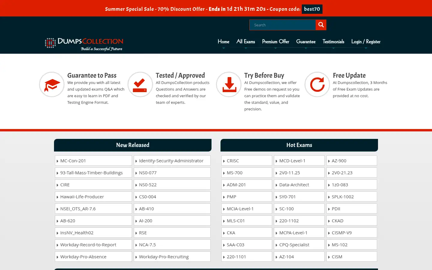 Screenshot of dumpscollection.com