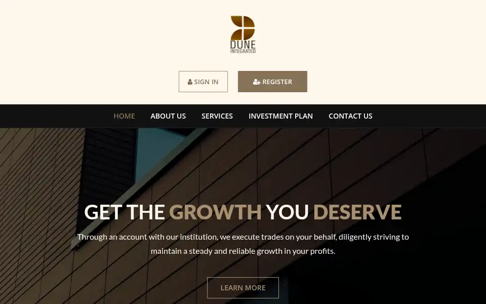 Screenshot of duneintegrated.com
