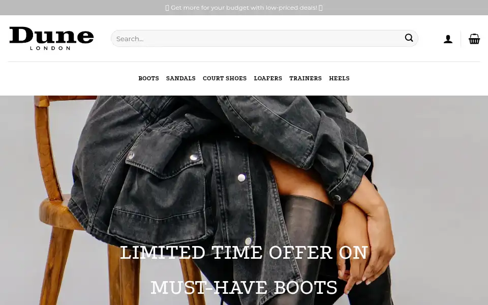 Screenshot of dunelondonshoe.com