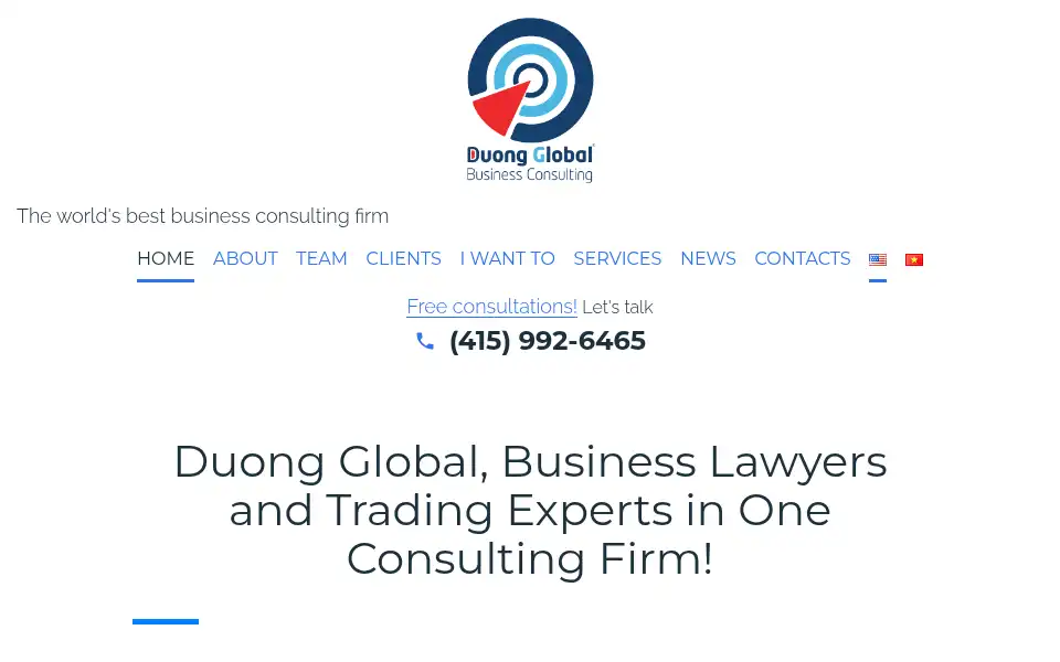 Screenshot of duongbusinessconsulting.com