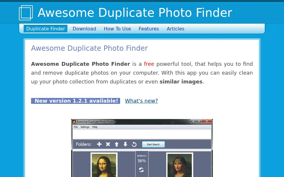 Screenshot of duplicate-finder.com