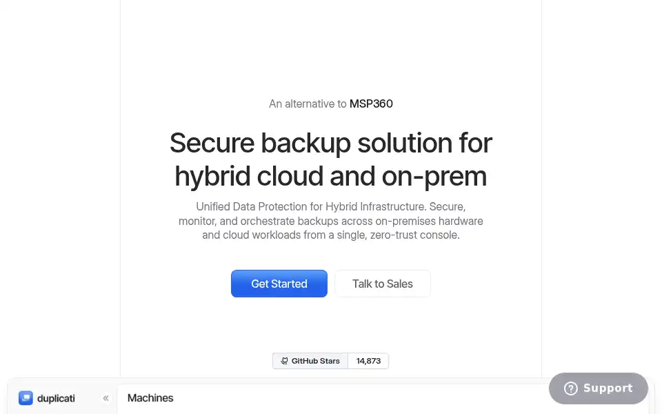 Screenshot of duplicati.com