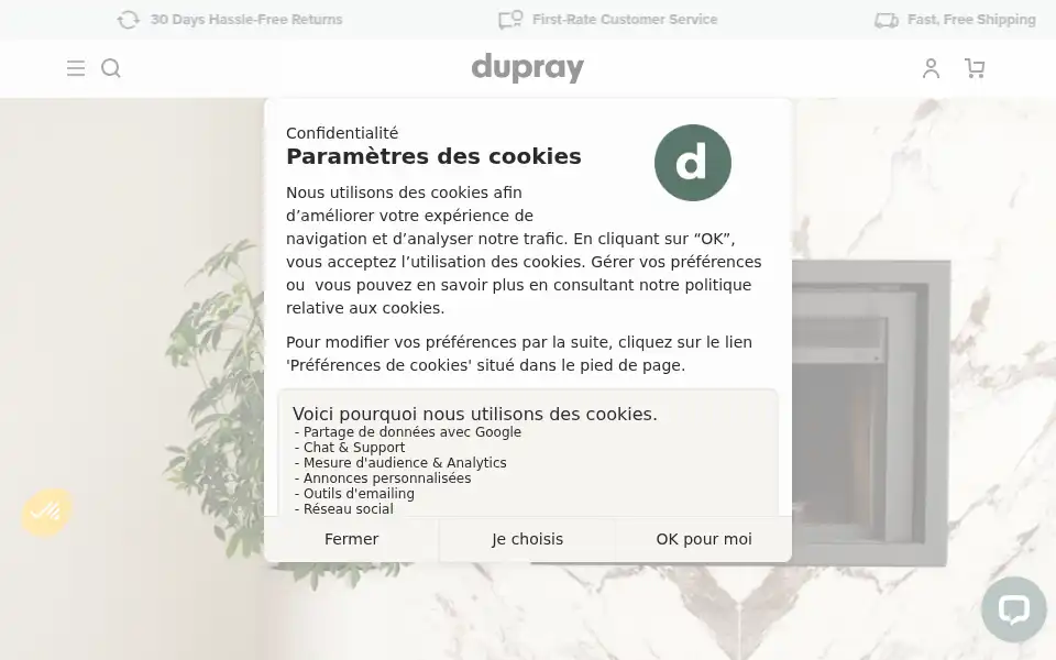 Screenshot of dupray.co.uk