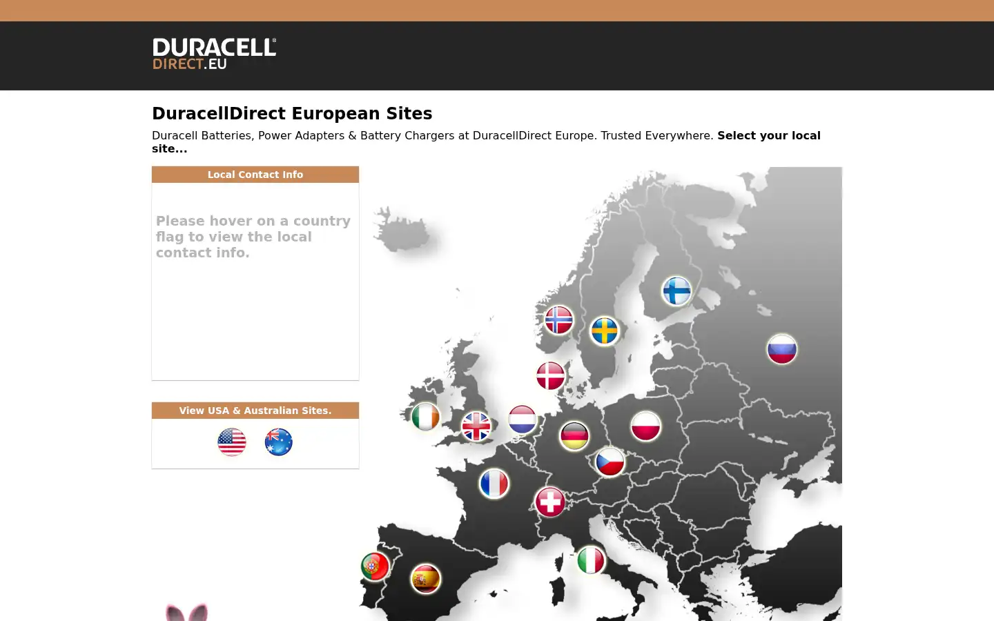 Screenshot of duracelldirect.eu