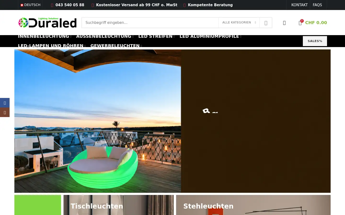Screenshot of duraled.ch