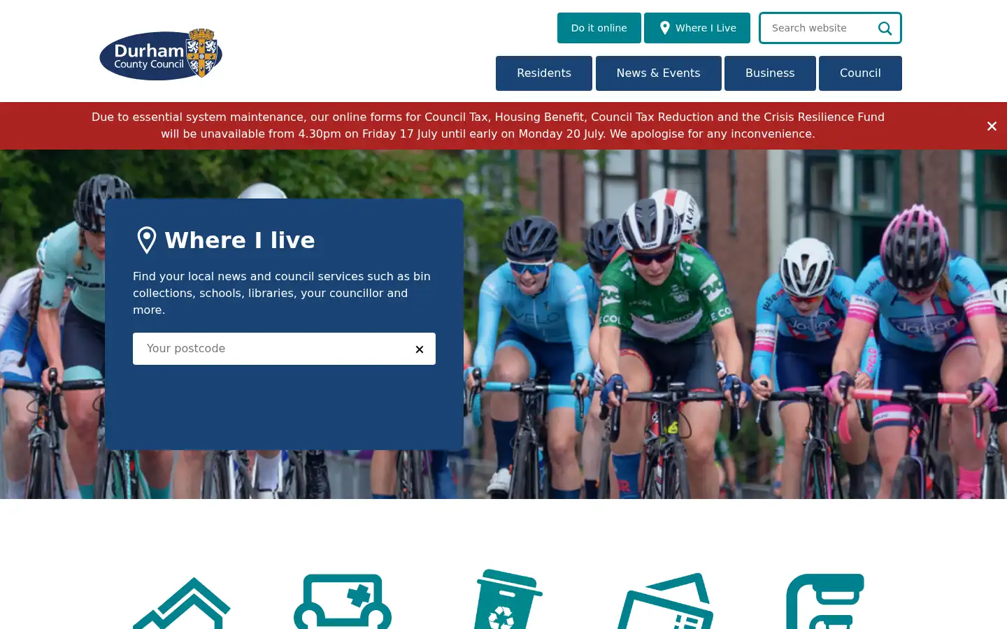 Screenshot of durham.gov.uk