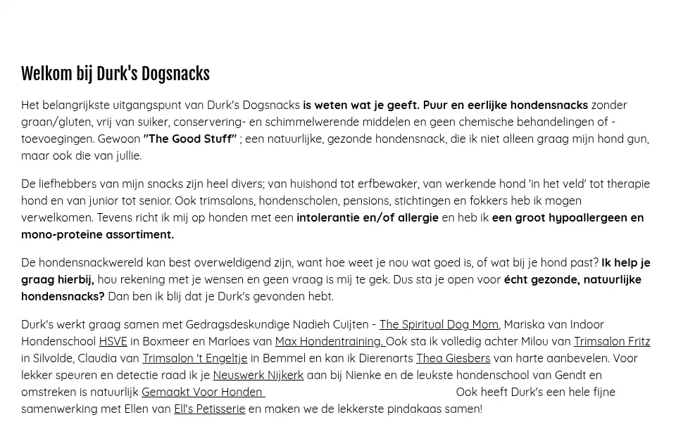 Screenshot of durksdogsnacks.nl