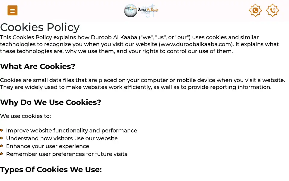 Screenshot of duroobalkaaba.com