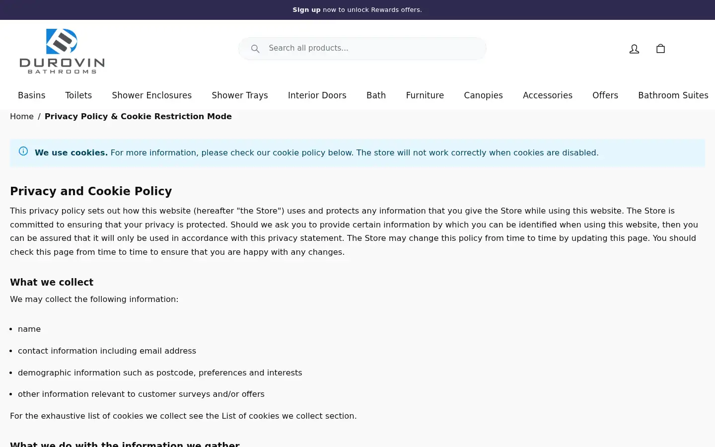 Screenshot of durovinbathrooms.com