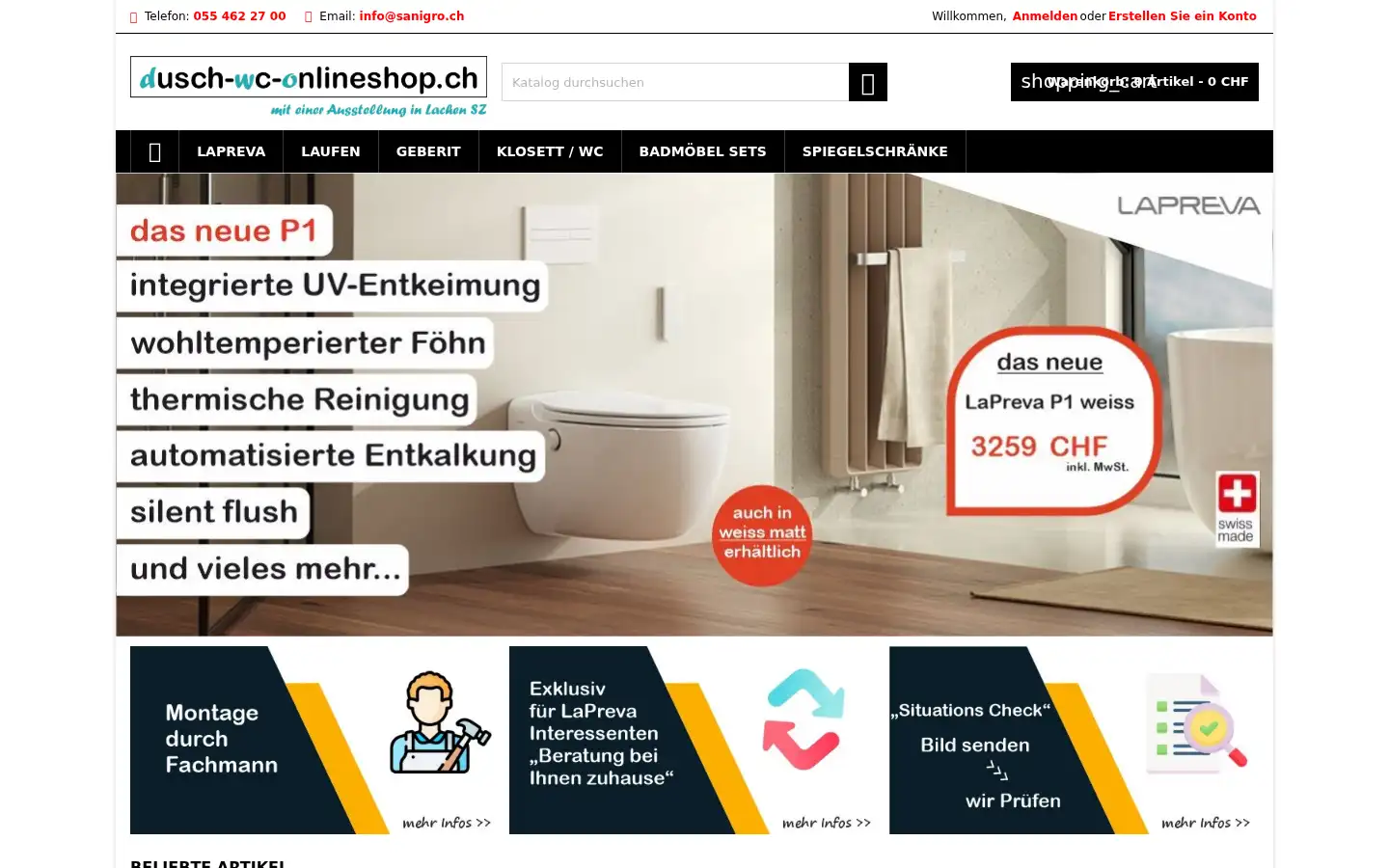 Screenshot of dusch-wc-onlineshop.ch