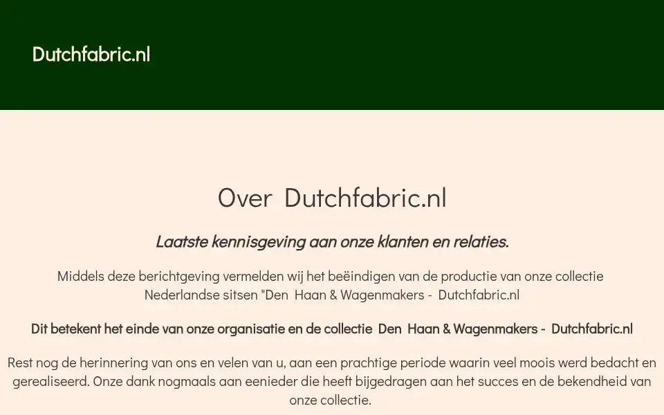 Screenshot of dutchfabric.nl