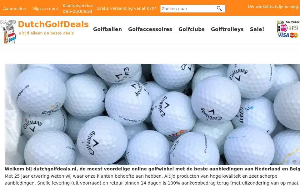 Screenshot of dutchgolfdeals.nl