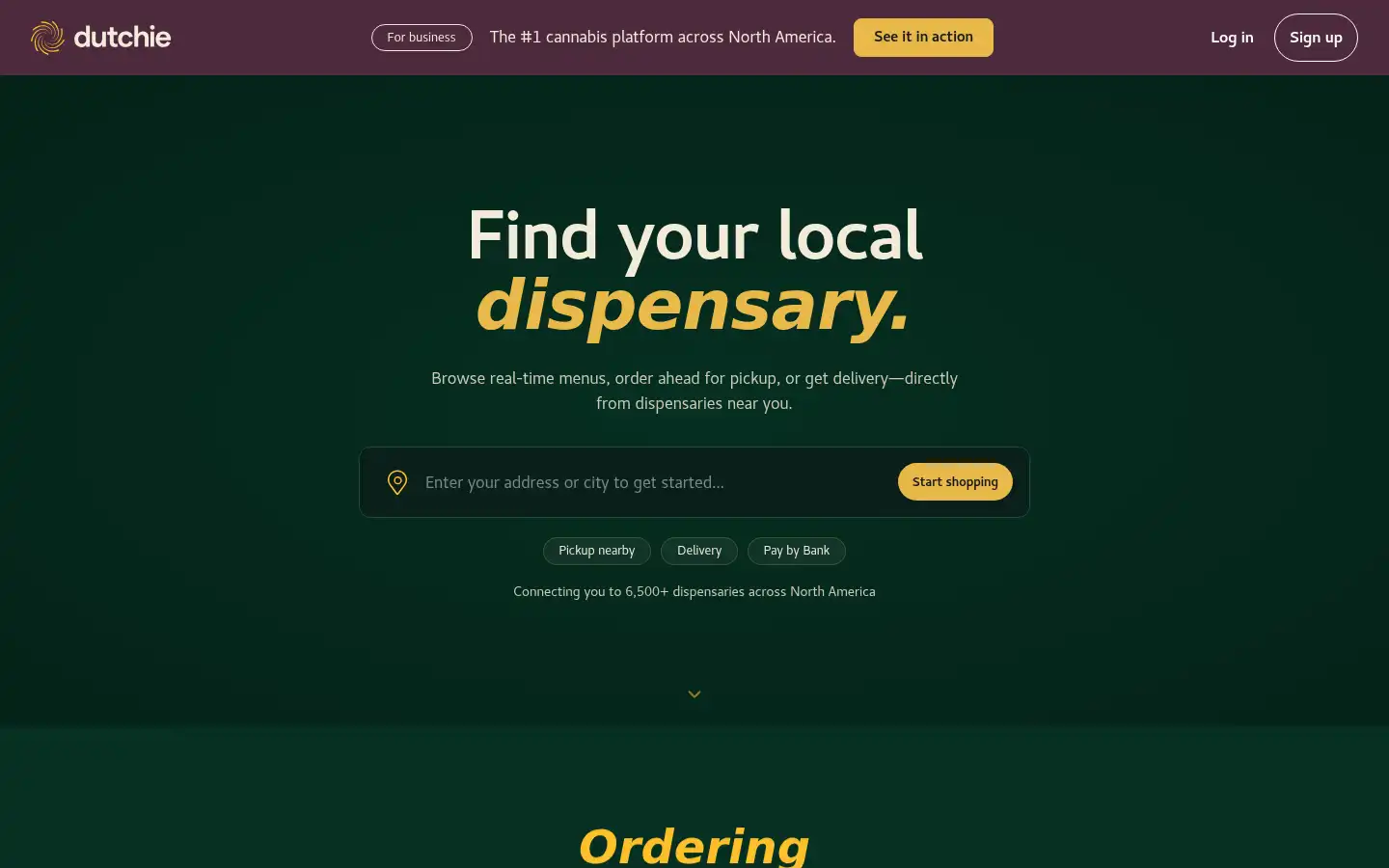 Screenshot of dutchie.com
