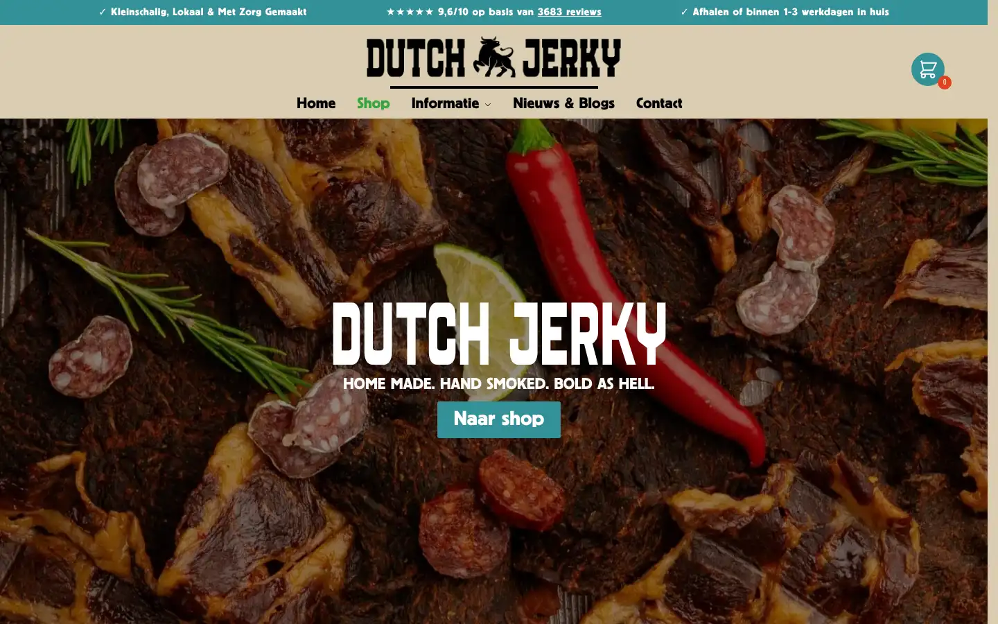 Screenshot of dutchjerky.com