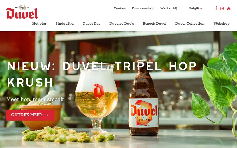 Screenshot of duvel.com