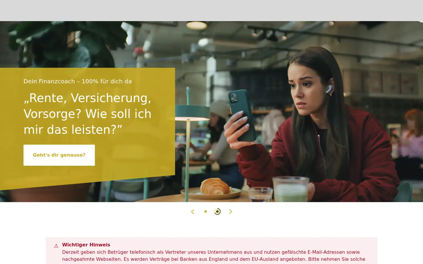Screenshot of dvag.de