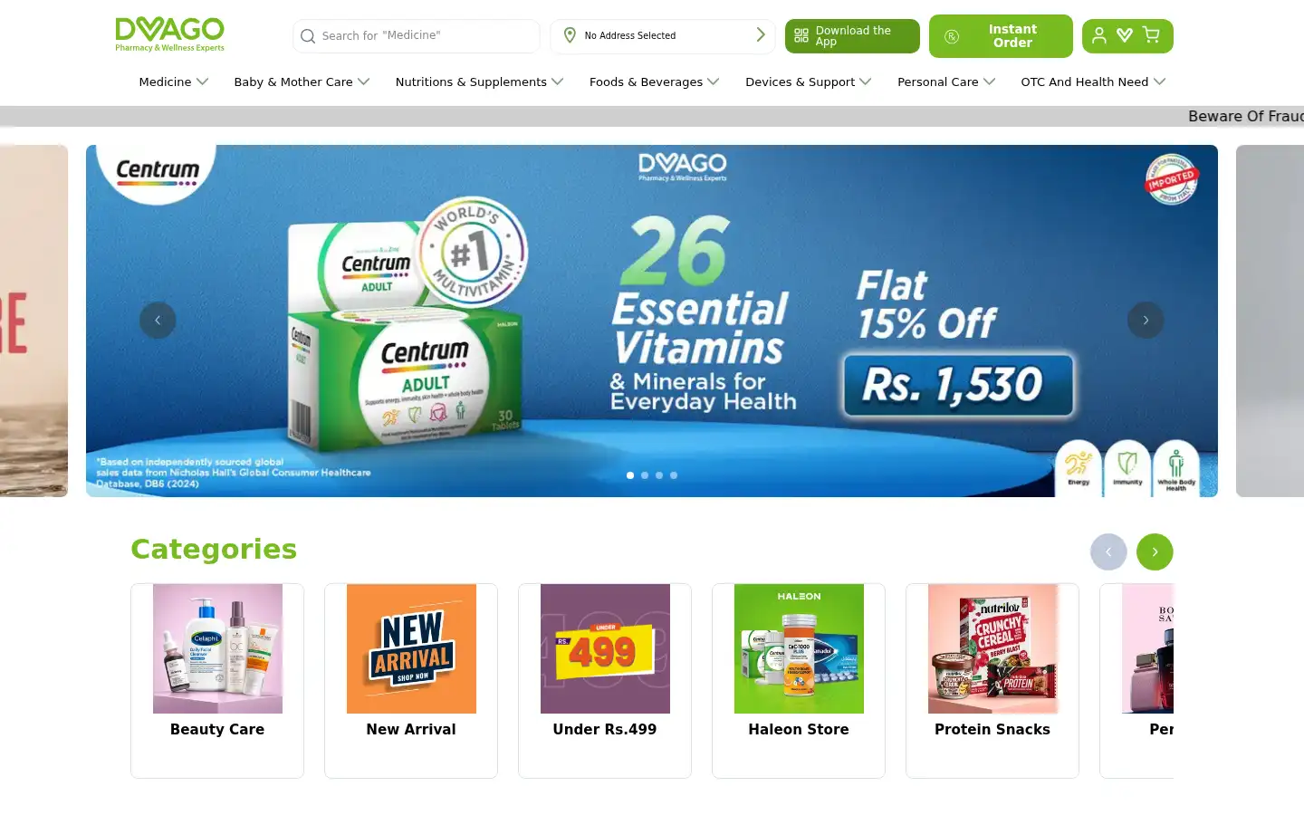Screenshot of dvago.pk