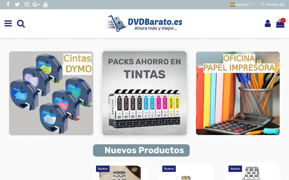 Screenshot of dvdbarato.es
