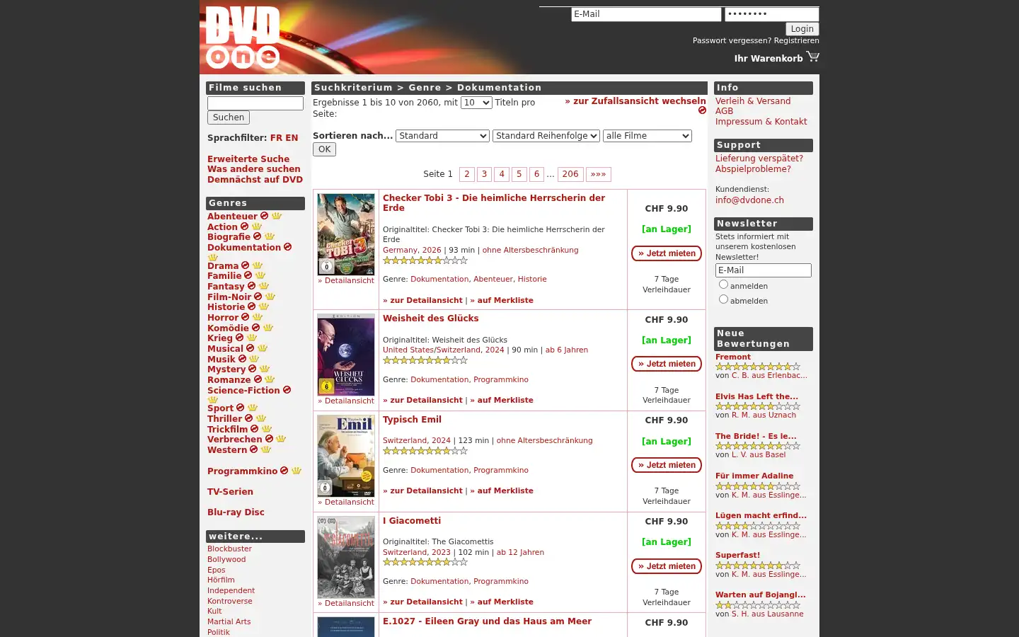 Screenshot of dvdone.ch