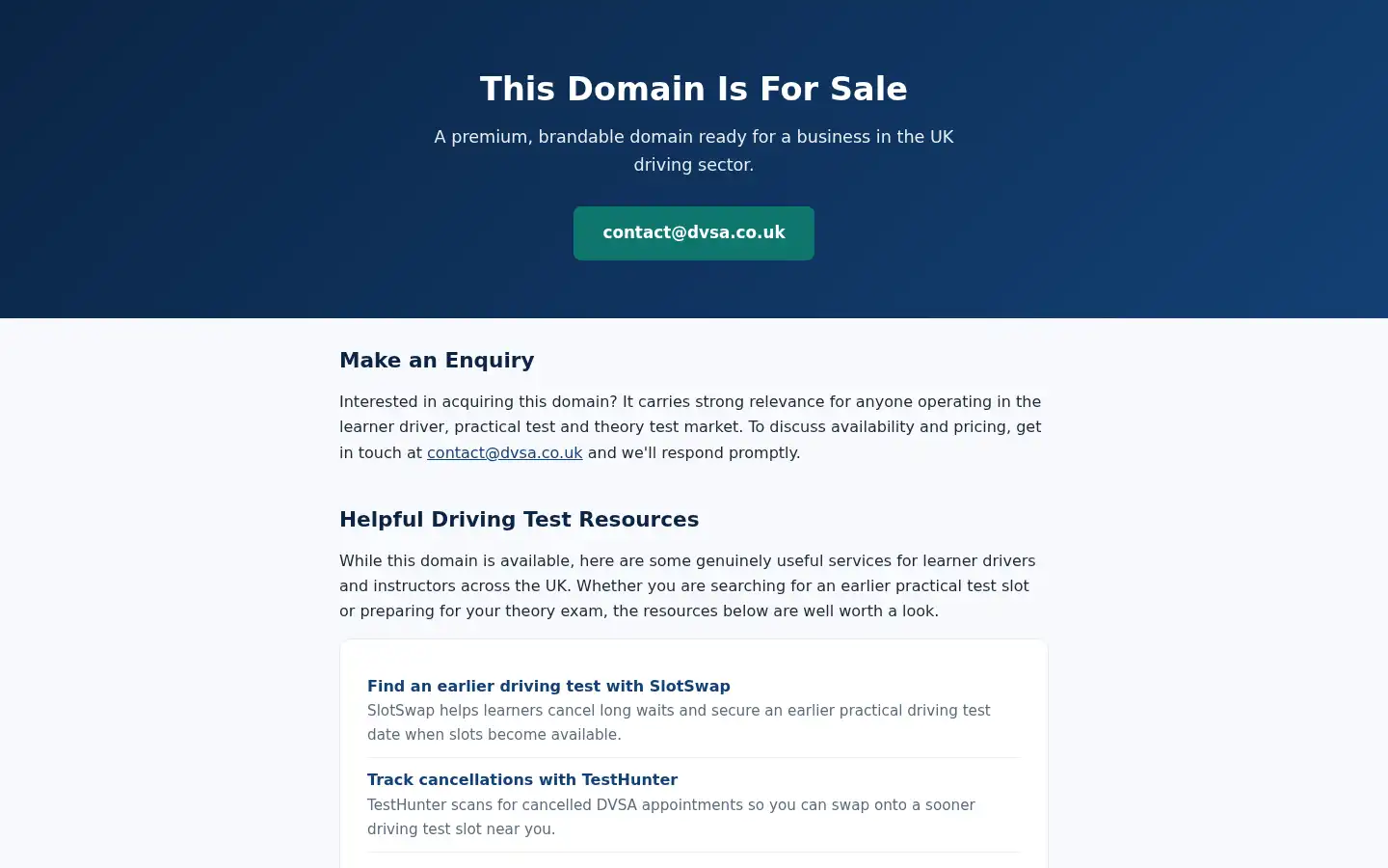 Screenshot of dvsa.co.uk
