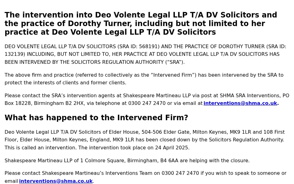 Screenshot of dvsolicitors.com